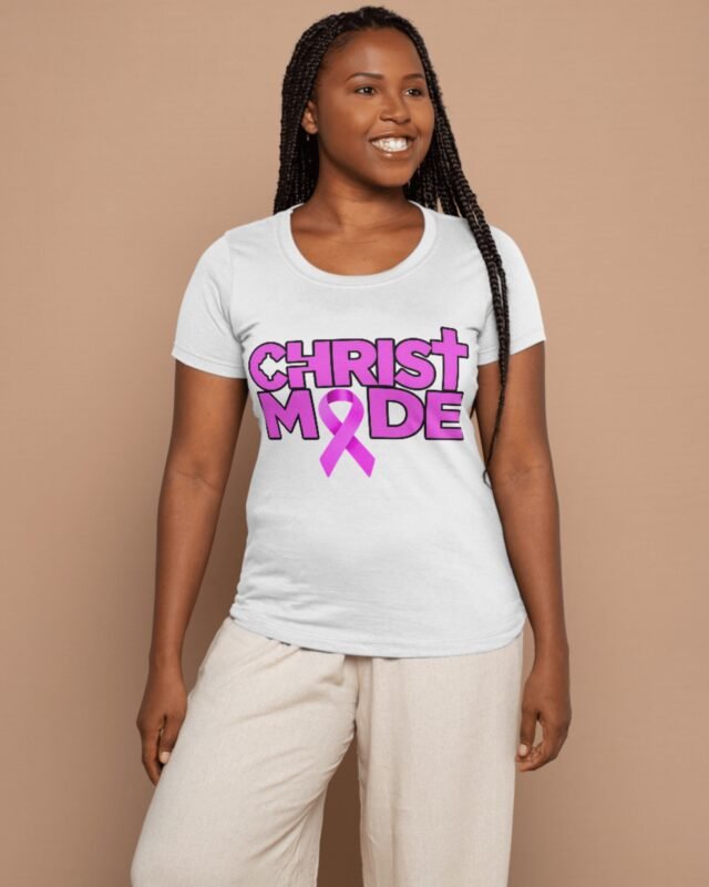 Christ Mode Tee — Black Outline in White, front view