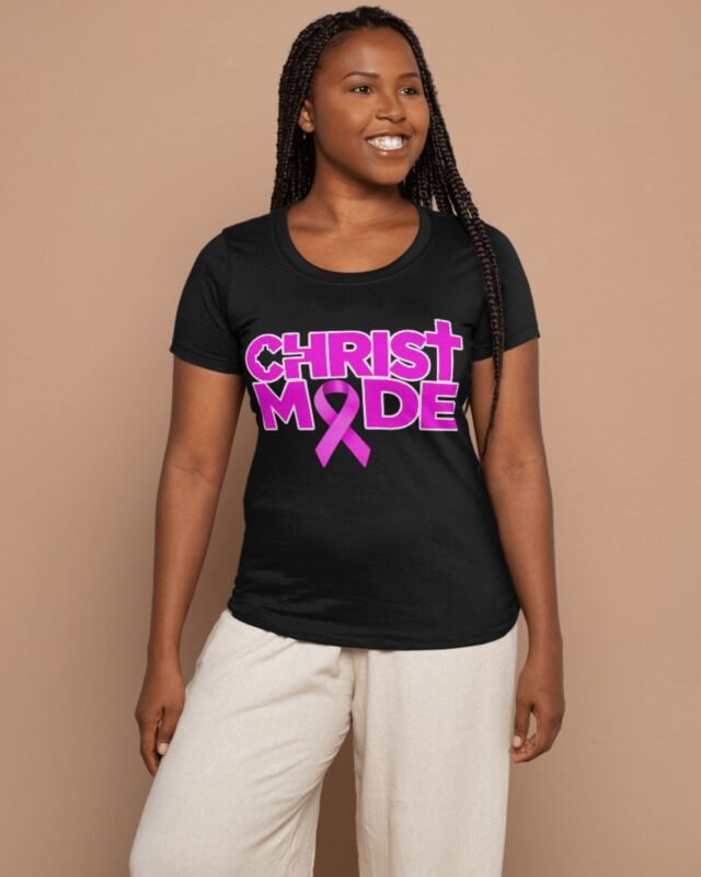 Christ Mode Tee — White Outline in Black, front view